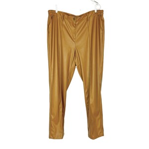 Innée caramel faux-leather pants